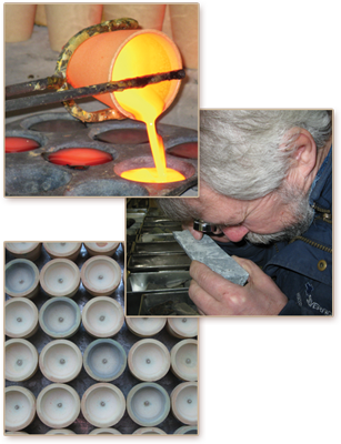 molten sample/ inspecting core/ precious metal beads